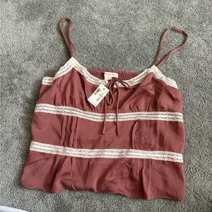 NWT Aeropostale Mauve Lace Accent Camisole | Size L